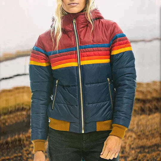 Roswitha - Retro Parka met Capuchon Van Imitatiebont Voor Dames